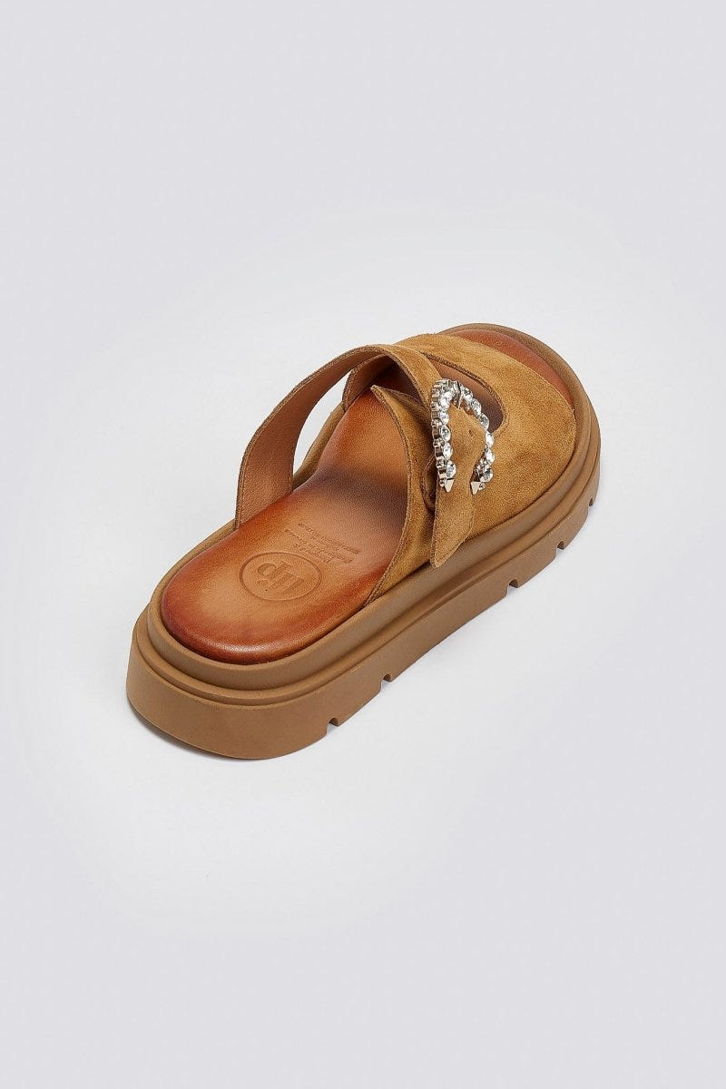 Σανδάλια καστόρινα με στρας τοκά Tfp - Ταμπά - thefashionproject.gr - TFP