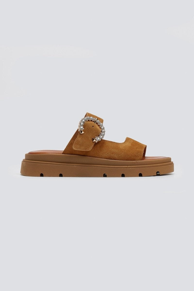 Σανδάλια καστόρινα με στρας τοκά Tfp - Ταμπά - thefashionproject.gr - TFP