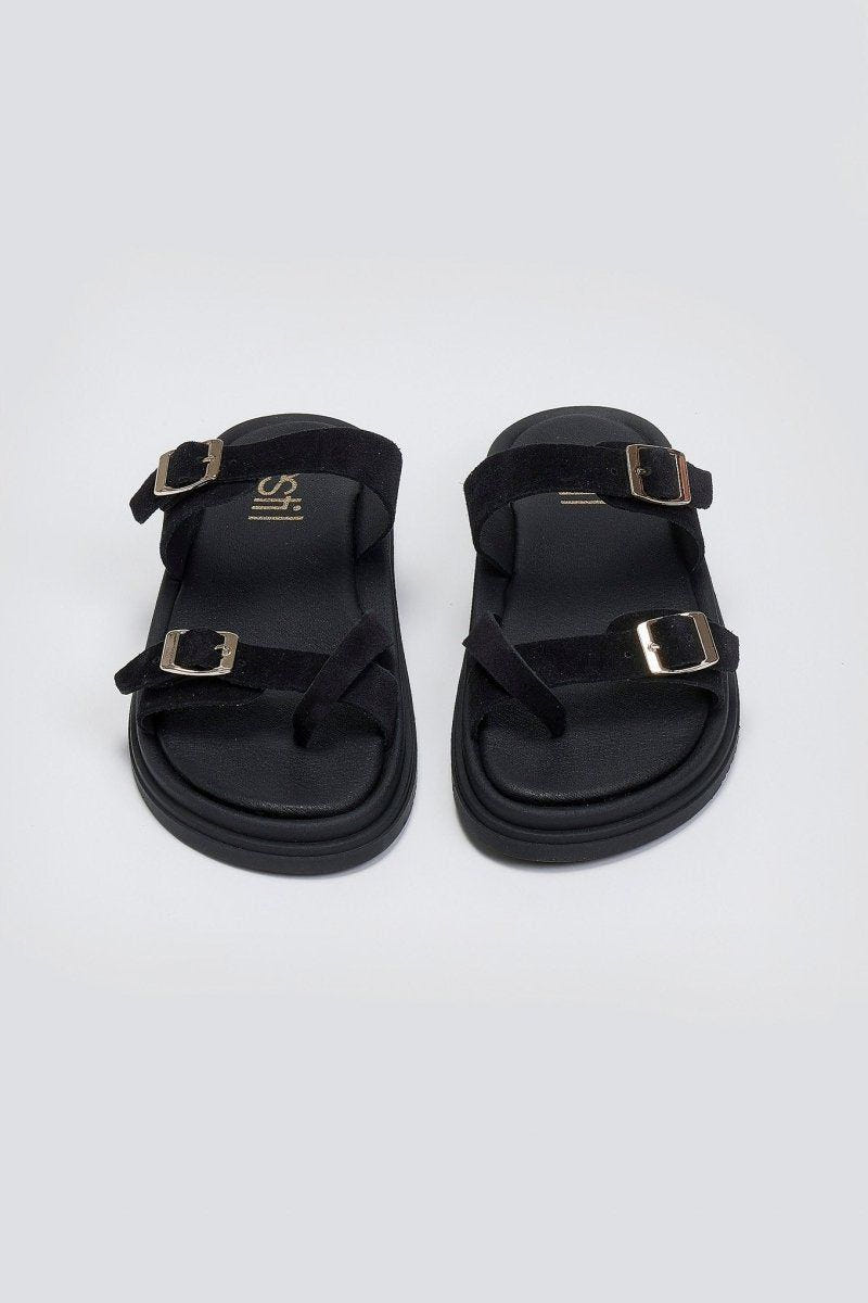 Σανδάλια καστόρινα με τοκάδες Estil - Μαύρο - thefashionproject.gr - Estil