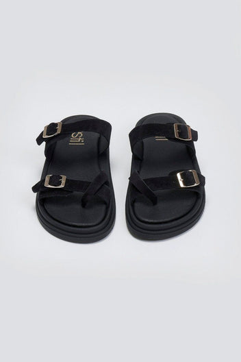 Σανδάλια καστόρινα με τοκάδες Estil - Μαύρο - thefashionproject.gr - Estil