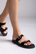 Σανδάλια καστόρινα με τοκάδες Estil - Μαύρο - thefashionproject.gr - Estil