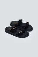 Σανδάλια καστόρινα με τοκάδες Estil - Μαύρο - thefashionproject.gr - Estil
