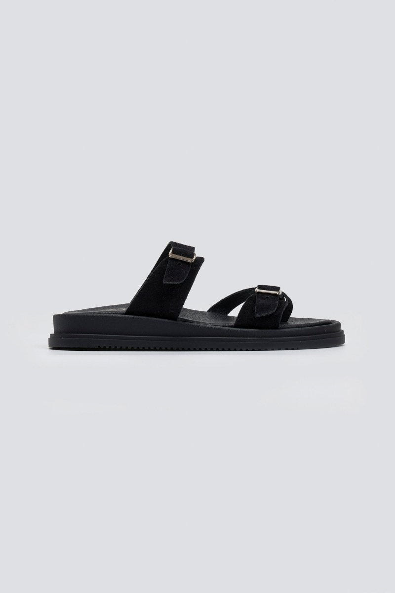 Σανδάλια καστόρινα με τοκάδες Estil - Μαύρο - thefashionproject.gr - Estil