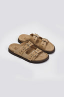 Σανδάλια καστόρινα με τοκάδες Take me - Μπεζ - thefashionproject.gr - Take me