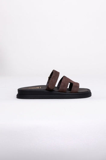 Σανδάλια καστόρινα με velcro Estil - Καφέ - thefashionproject.gr - Estil