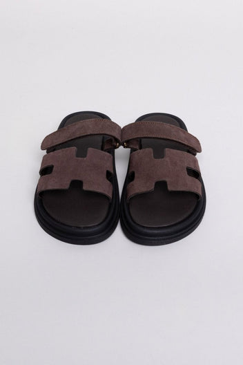 Σανδάλια καστόρινα με velcro Estil - Καφέ - thefashionproject.gr - Estil