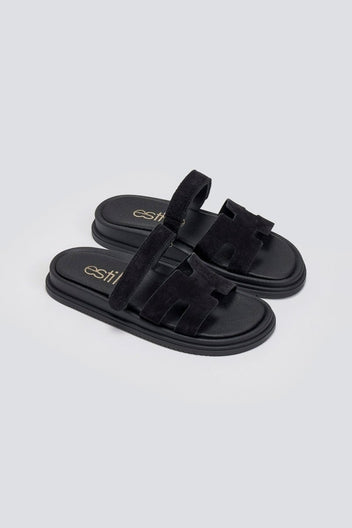 Σανδάλια καστόρινα με velcro Estil - Μαύρο - thefashionproject.gr - Estil