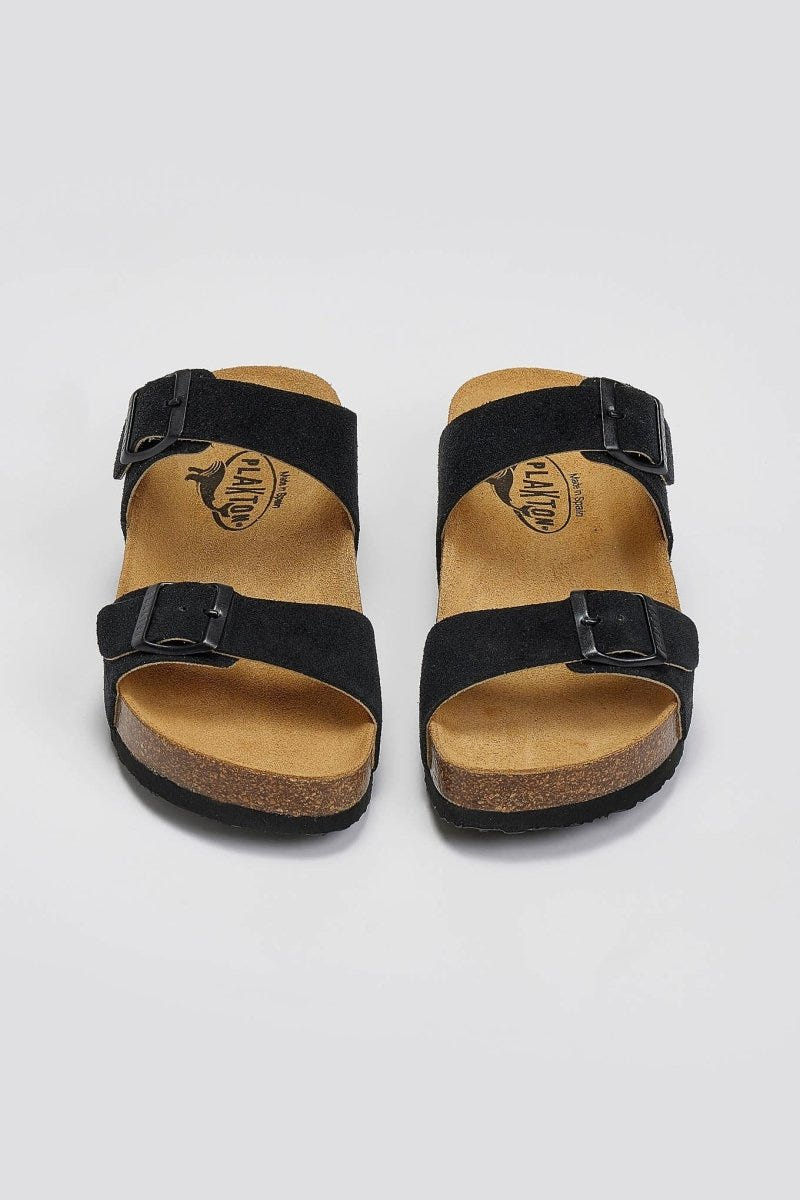 Σανδάλια καστόρινα Plakton 345646 - Μαύρο - thefashionproject.gr - Plakton
