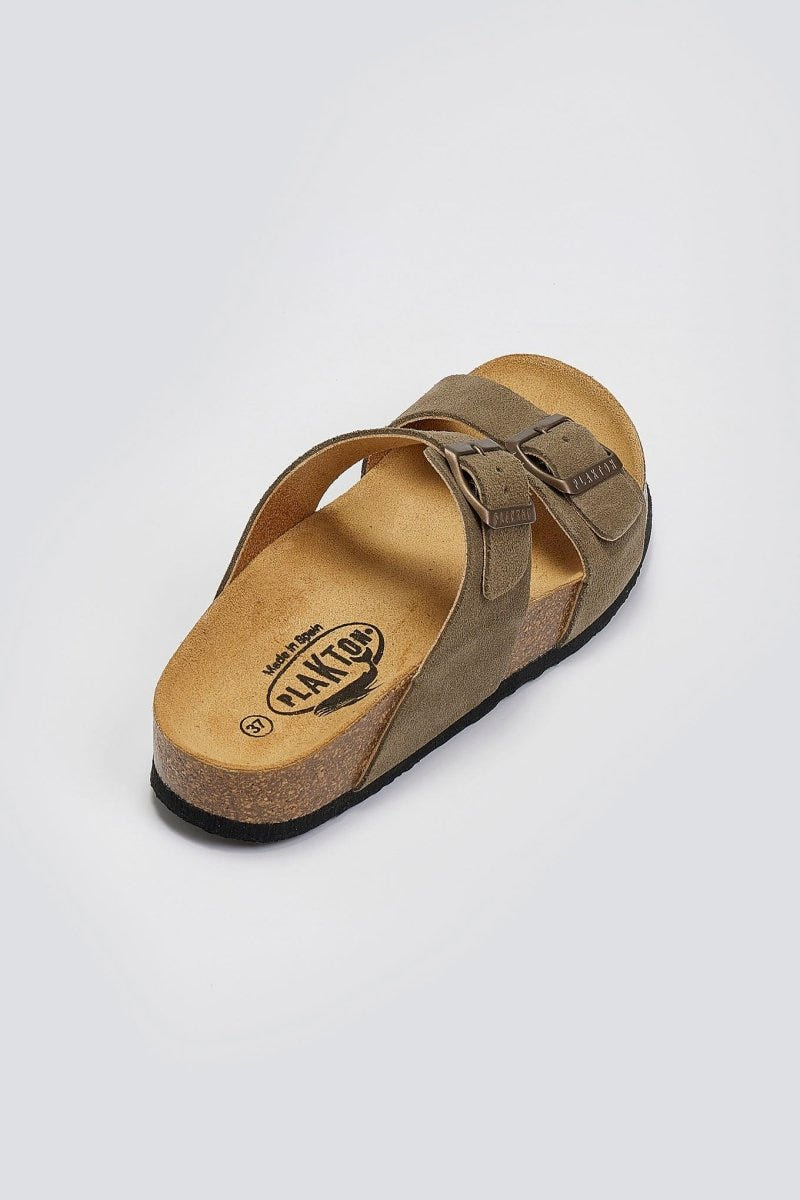Σανδάλια καστόρινα Plakton 345646 - Χακί - thefashionproject.gr - Plakton