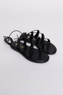 Σανδάλια lace up δερμάτινα Iris sandals - Μαύρο - thefashionproject.gr - IRIS