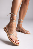 Σανδάλια lace up δερμάτινα Iris sandals - Χρυσό - thefashionproject.gr - IRIS