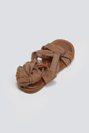 Σανδάλια lace up με κόμπο Corina - Κάμελ - thefashionproject.gr - CORINA