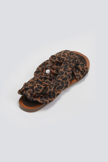 Σανδάλια lace up με κόμπο Corina - Leopard - thefashionproject.gr - CORINA
