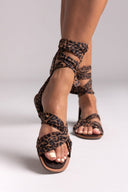 Σανδάλια lace up με κόμπο Corina - Leopard - thefashionproject.gr - CORINA