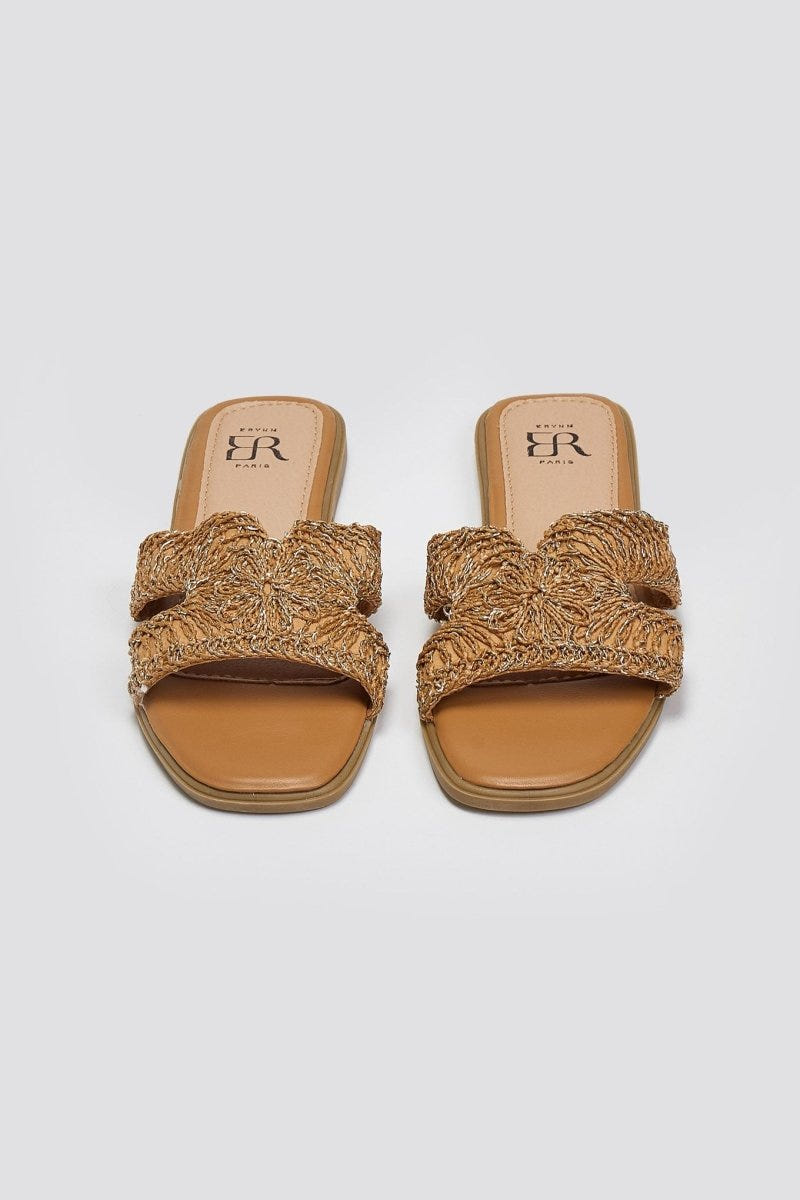 Σανδάλια με ανάγλυφο σχέδιο ERYNN - Κάμελ - thefashionproject.gr - ERYNN