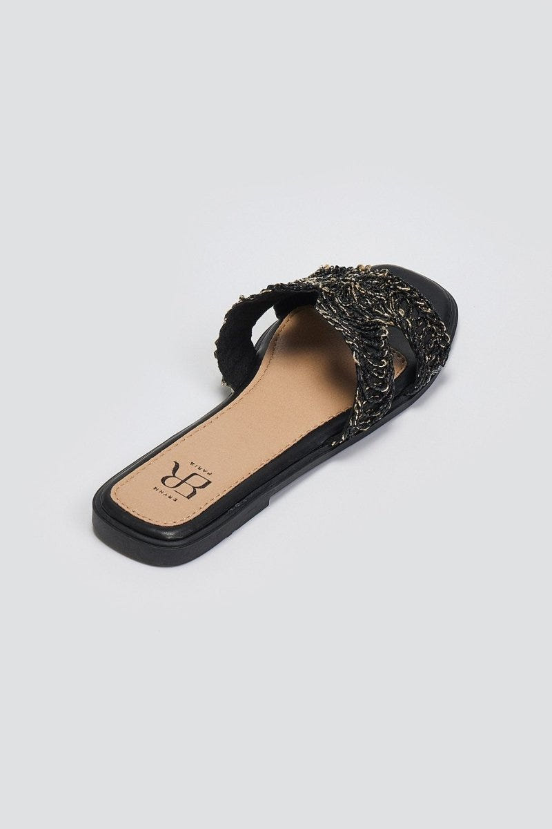Σανδάλια με ανάγλυφο σχέδιο ERYNN - Μαύρο - thefashionproject.gr - ERYNN