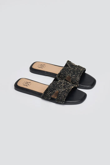 Σανδάλια με ανάγλυφο σχέδιο ERYNN - Μαύρο - thefashionproject.gr - ERYNN