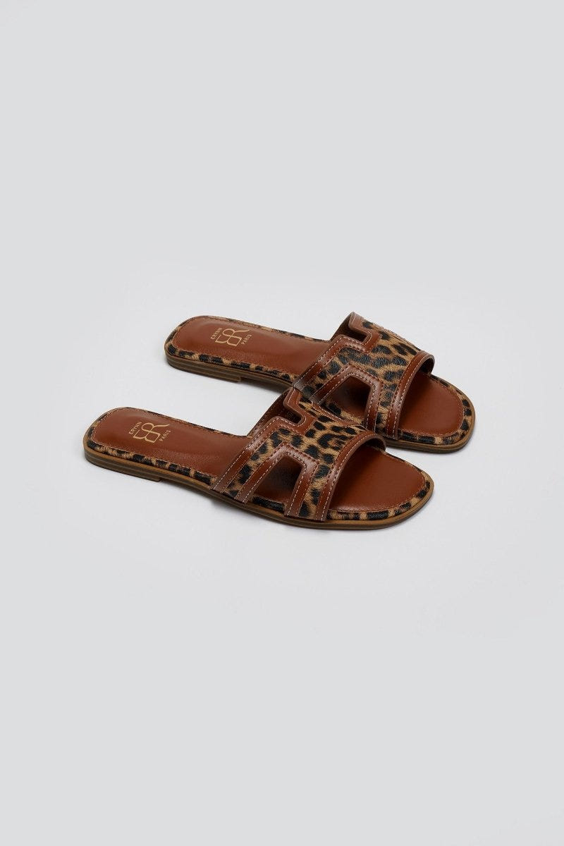 Σανδάλια με ανοίγματα στη φάσα ERYNN - Leopard - thefashionproject.gr - ERYNN