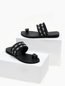 Σανδάλια με boho φάσα Estil - Μαύρο - thefashionproject.gr - Estil