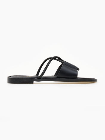 Σανδάλια με crossover στρας Estil - Μαύρο - thefashionproject.gr - Estil