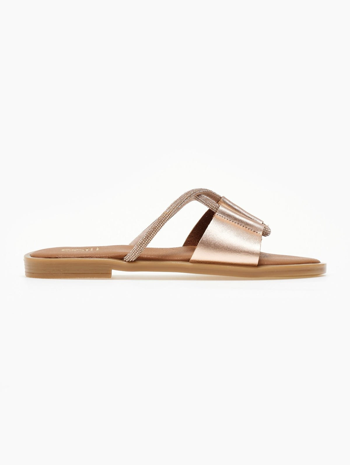 Σανδάλια με crossover στρας Estil - Χαλκός - thefashionproject.gr - Estil