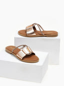 Σανδάλια με crossover στρας Estil - Χαλκός - thefashionproject.gr - Estil
