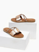 Σανδάλια με crossover στρας Estil - Χαλκός - thefashionproject.gr - Estil