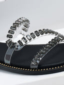 Σανδάλια με διαφάνεια και πέτρες Estil - Μαύρο - thefashionproject.gr - Estil