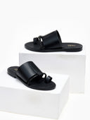 Σανδάλια με φαρδιά φάσα και στρας Estil - Μαύρο - thefashionproject.gr - Estil
