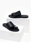 Σανδάλια με φαρδιά φάσα και στρας Estil - Μαύρο - thefashionproject.gr - Estil