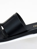 Σανδάλια με φαρδιά φάσα και στρας Estil - Μαύρο - thefashionproject.gr - Estil
