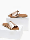 Σανδάλια με φαρδιά φάσα και στρας Estil - Χαλκός - thefashionproject.gr - Estil