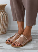 Σανδάλια με φαρδιά φάσα και στρας Estil - Χαλκός - thefashionproject.gr - Estil