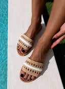 Σανδάλια με φάσα από ψάθα ERYNN - Φυσικό - thefashionproject.gr - ERYNN