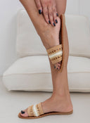 Σανδάλια με φάσα από ψάθα ERYNN - Φυσικό - thefashionproject.gr - ERYNN