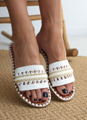 Σανδάλια με φάσα από ψάθα ERYNN - Λευκό - thefashionproject.gr - ERYNN