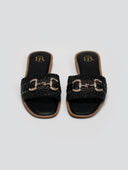 Σανδάλια με φάσα από ψάθα ERYNN - Μαύρο - thefashionproject.gr - ERYNN