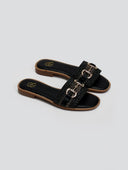 Σανδάλια με φάσα από ψάθα ERYNN - Μαύρο - thefashionproject.gr - ERYNN