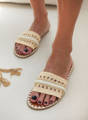 Σανδάλια με φάσα από ψάθα ERYNN - Μπεζ - thefashionproject.gr - ERYNN