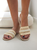 Σανδάλια με φάσα από ψάθα ERYNN - Μπεζ - thefashionproject.gr - ERYNN