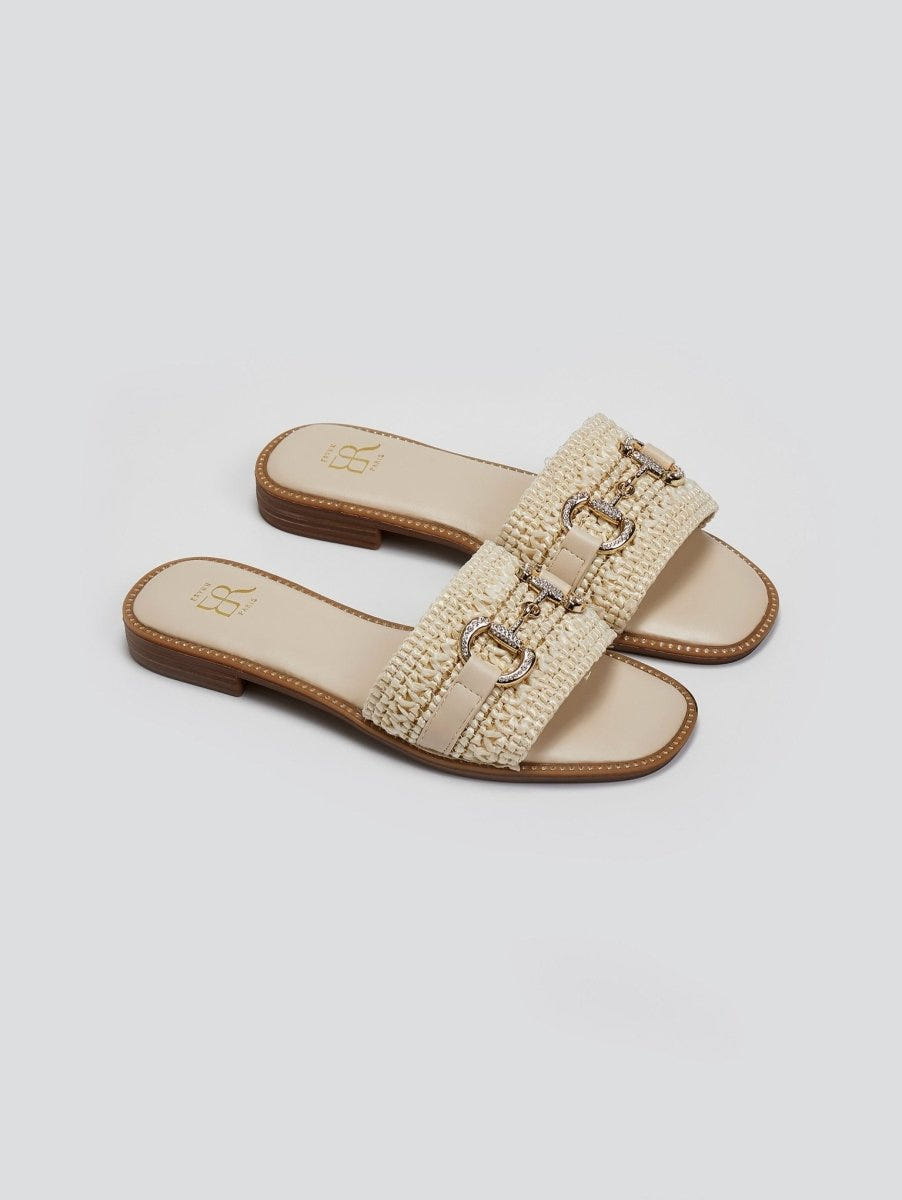 Σανδάλια με φάσα από ψάθα ERYNN - Μπεζ - thefashionproject.gr - ERYNN