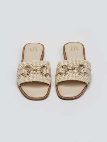 Σανδάλια με φάσα από ψάθα ERYNN - Μπεζ - thefashionproject.gr - ERYNN