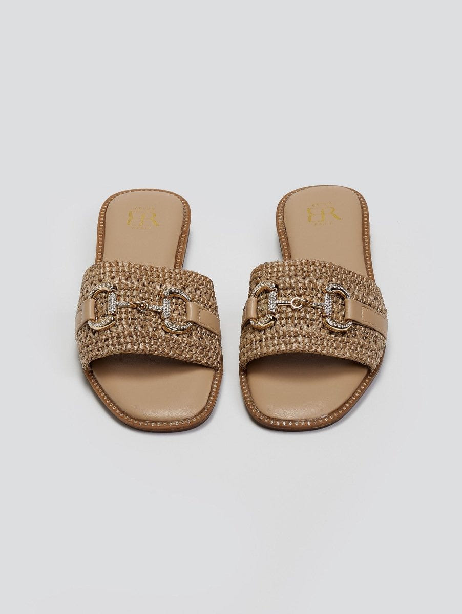 Σανδάλια με φάσα από ψάθα ERYNN - Τάουπε - thefashionproject.gr - ERYNN