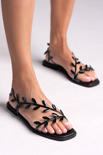 Σανδάλια με φύλλα Iris Sandals - Μαύρο - thefashionproject.gr - IRIS