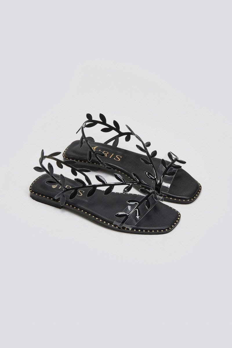 Σανδάλια με φύλλα Iris Sandals - Μαύρο - thefashionproject.gr - IRIS