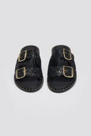 Σανδάλια με γκλίτερ και τοκάδες Estil - Μαύρο - thefashionproject.gr - Estil