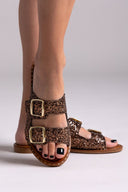 Σανδάλια με γκλίτερ και τοκάδες Estil - Μπρονζέ - thefashionproject.gr - Estil
