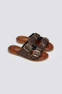 Σανδάλια με γκλίτερ και τοκάδες Estil - Μπρονζέ - thefashionproject.gr - Estil