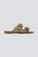 Σανδάλια με γκλίτερ και τοκάδες Estil - Χρυσό - thefashionproject.gr - Estil