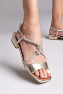 Σανδάλια με κόμπο και στρας MARIAMARE - Χρυσό - thefashionproject.gr - MARIAMARE